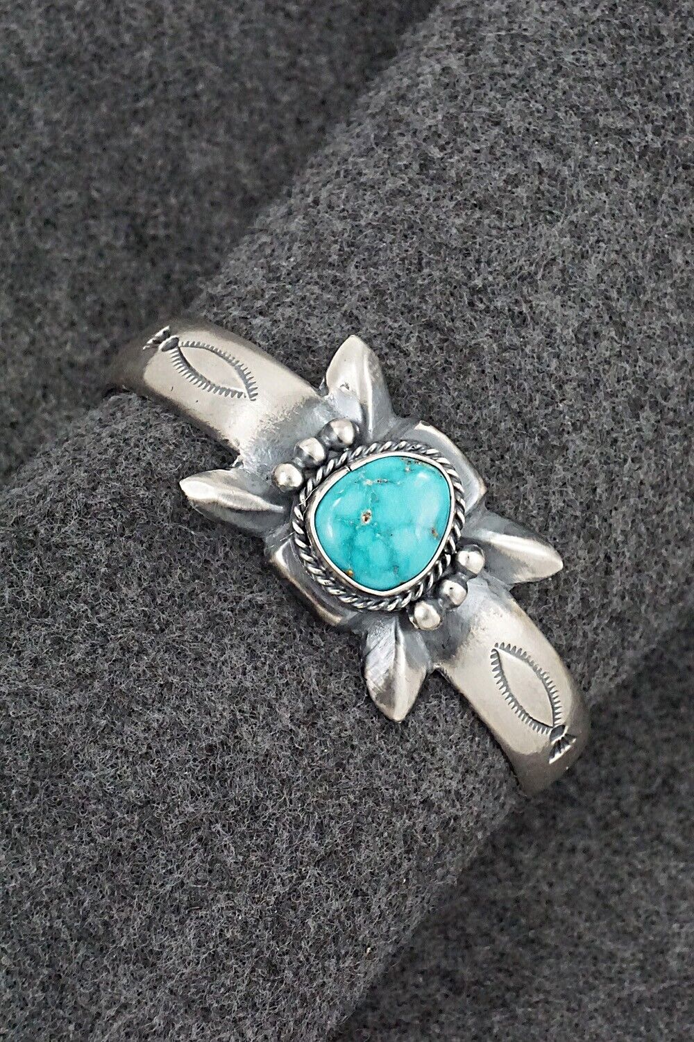 Turquoise & Sterling Silver Bracelet - Harrison Bitsue