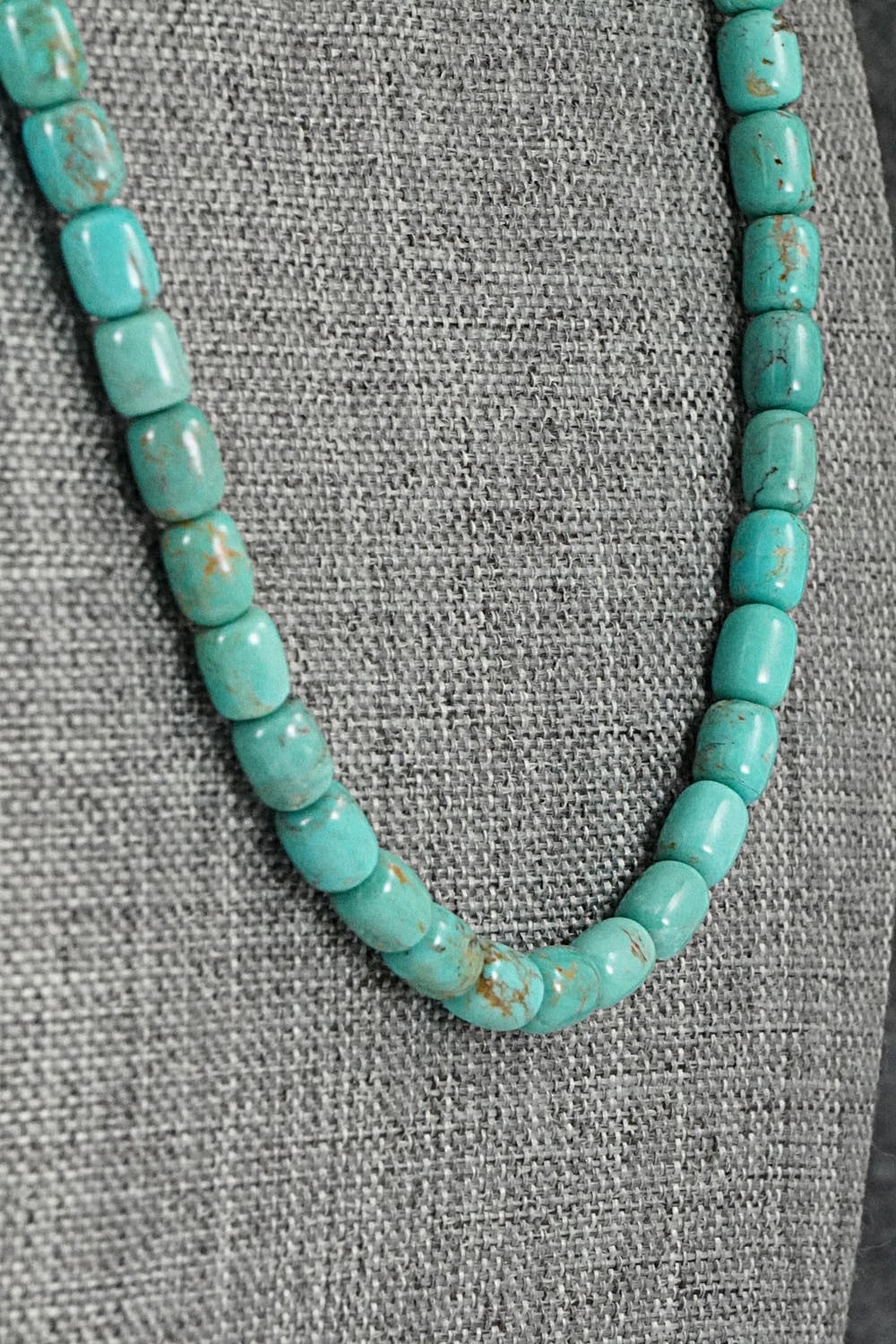 Turquoise & Sterling Silver Necklace 18" - Doreen Jake