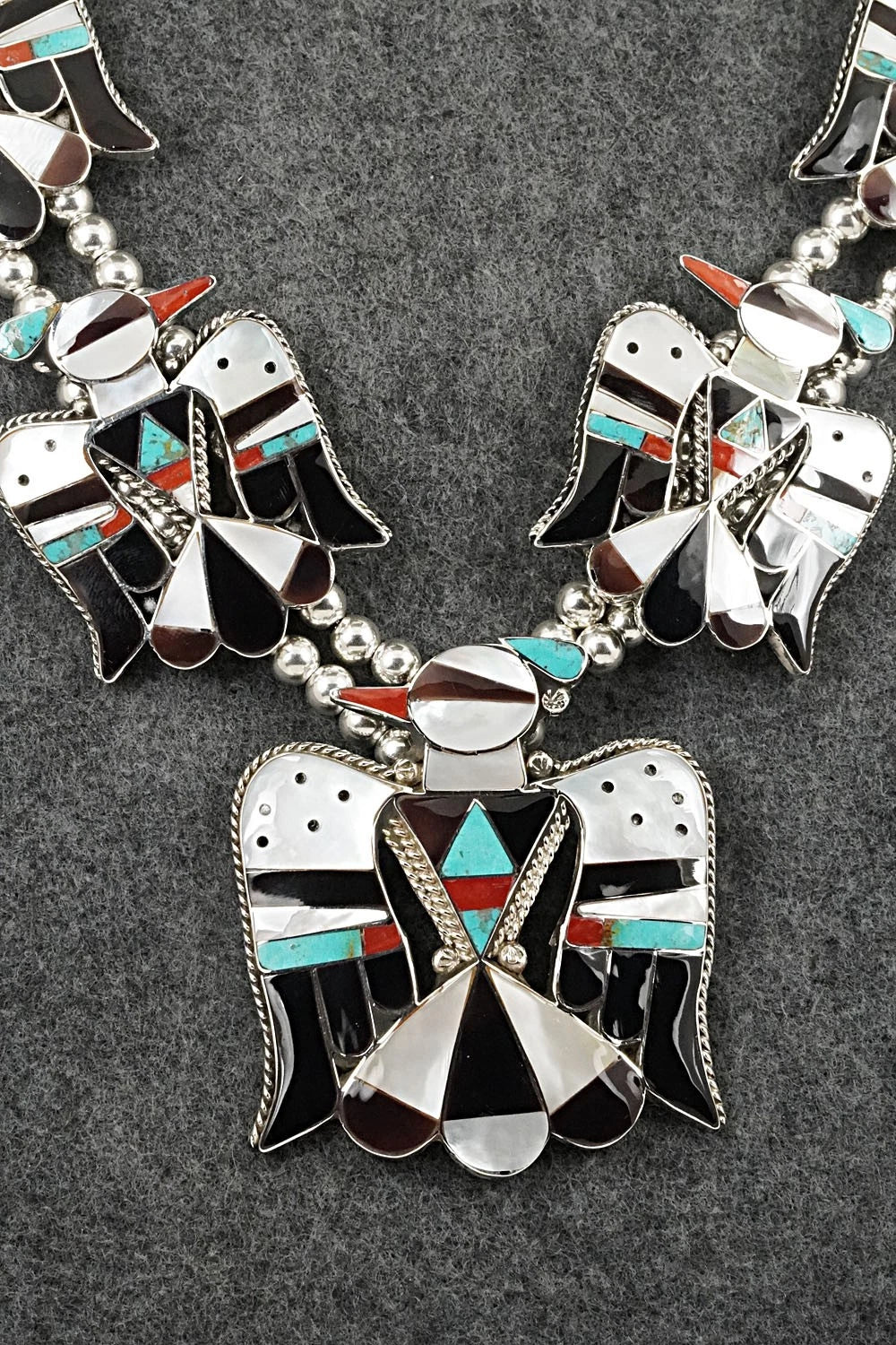 Multi-Stone & Sterling Silver Inlay Necklace Set - Bobby Shack