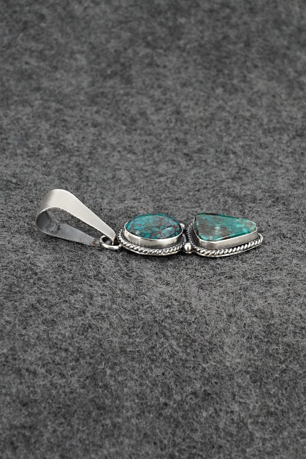 Turquoise & Sterling Silver Pendant - Eugene Gruber