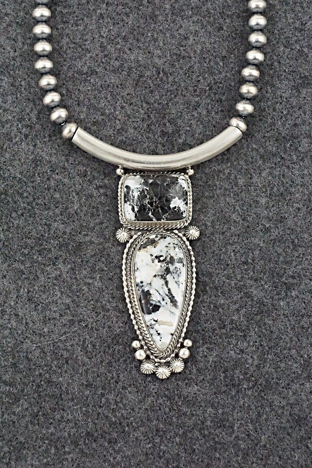 White Buffalo & Sterling Silver Necklace - Tom Lewis