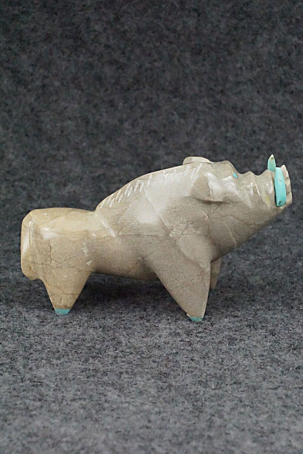 Warthog Zuni Fetish Carving - Enrike Leekya