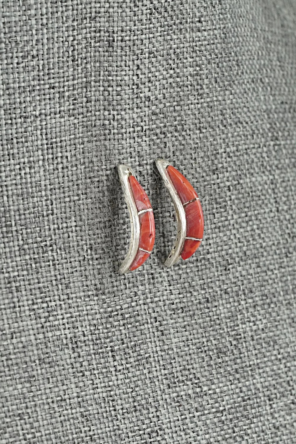 Coral & Sterling Silver Earrings - Kent Lonjose