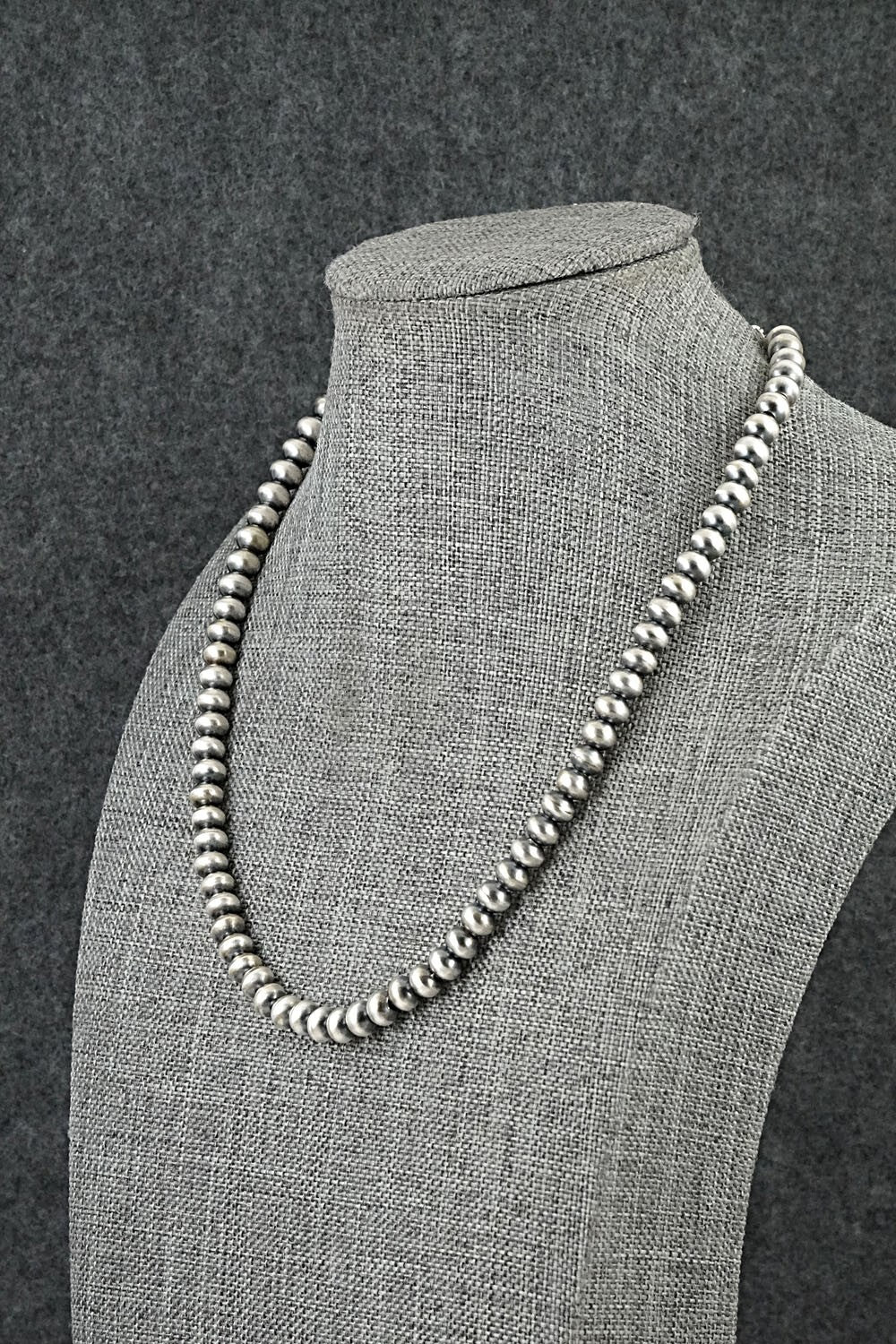 Sterling Silver Navajo Pearl Necklace 16" - Dorinda Mariano