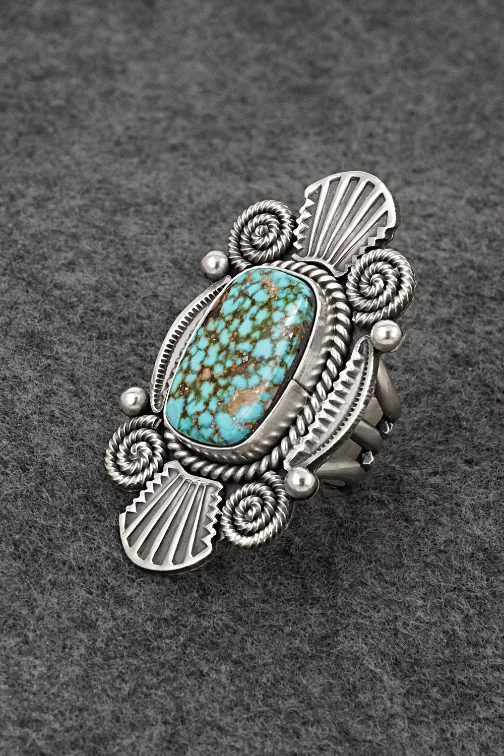 Turquoise & Sterling Silver Ring - Michael Calladitto - Size 7.5