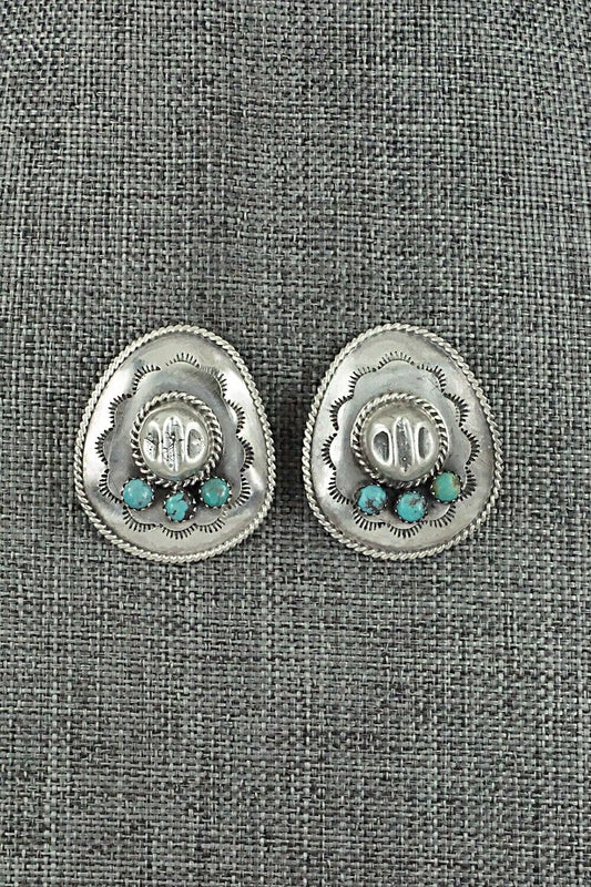 Turquoise & Sterling Silver Earrings - Bobby Platero