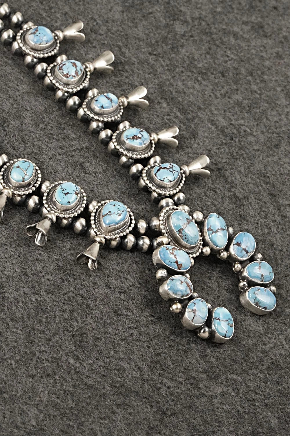 Turquoise & Sterling Silver Squash Blossom Set - Darrin Livingston