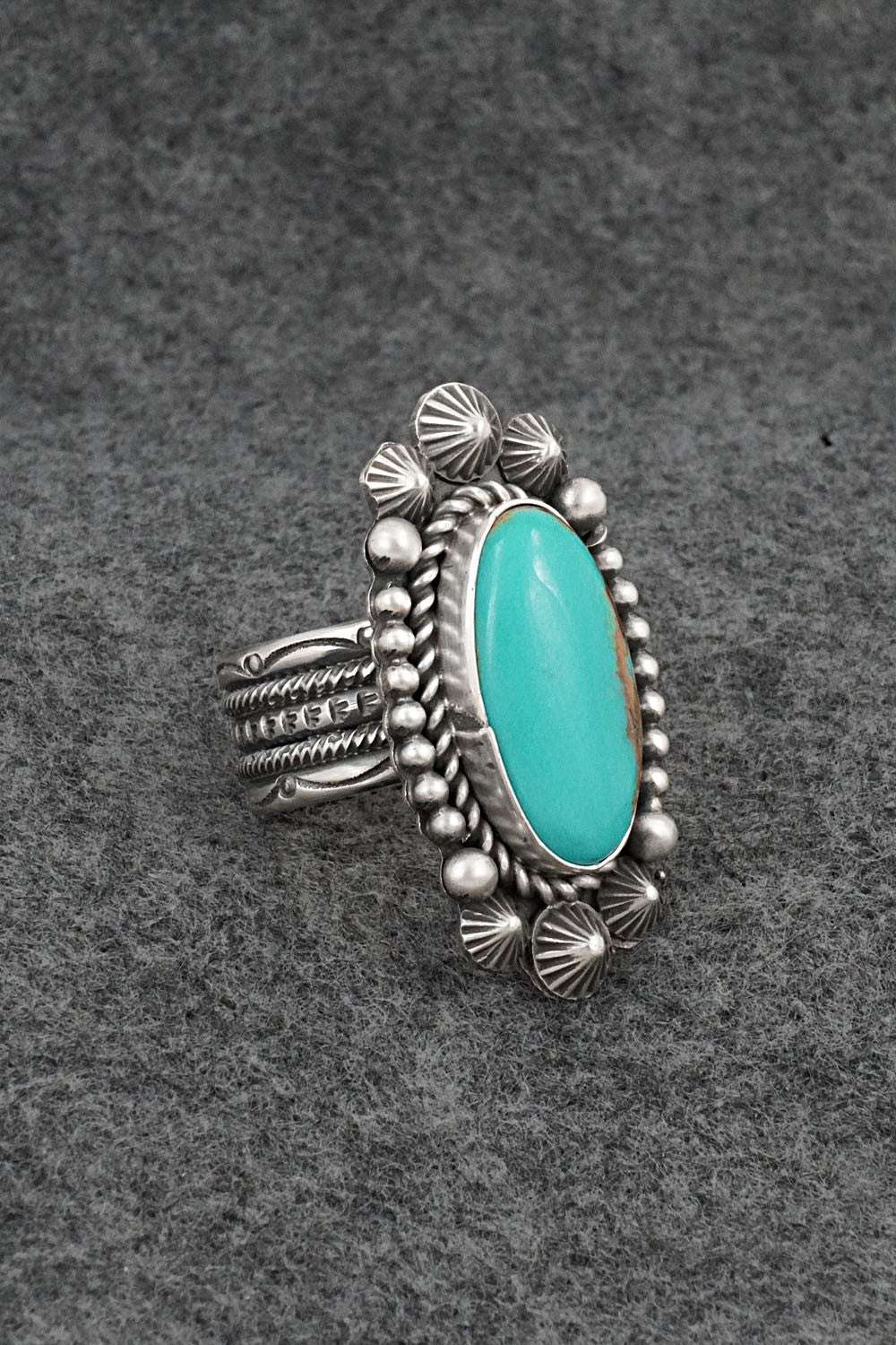 Turquoise & Sterling Silver Ring - Michael Calladitto - Size 10