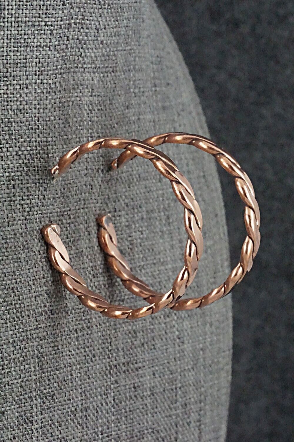 Copper Hoop Earrings - Elaine Tahe