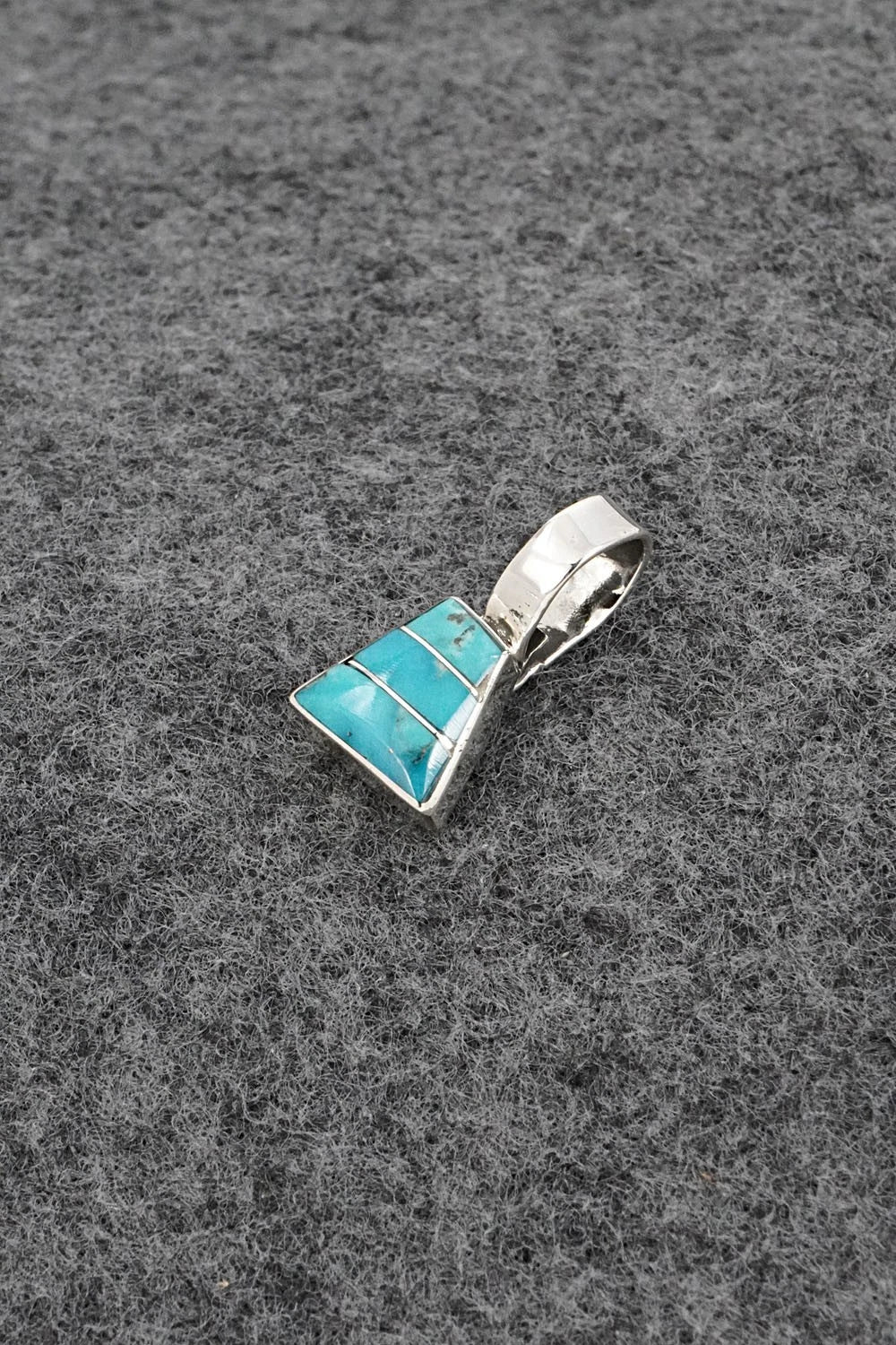 Turquoise & Sterling Silver Inlay Pendant - Michelle Haloo