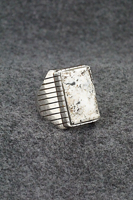 White Buffalo & Sterling Silver Ring - Trevor Jack - Size 9.5