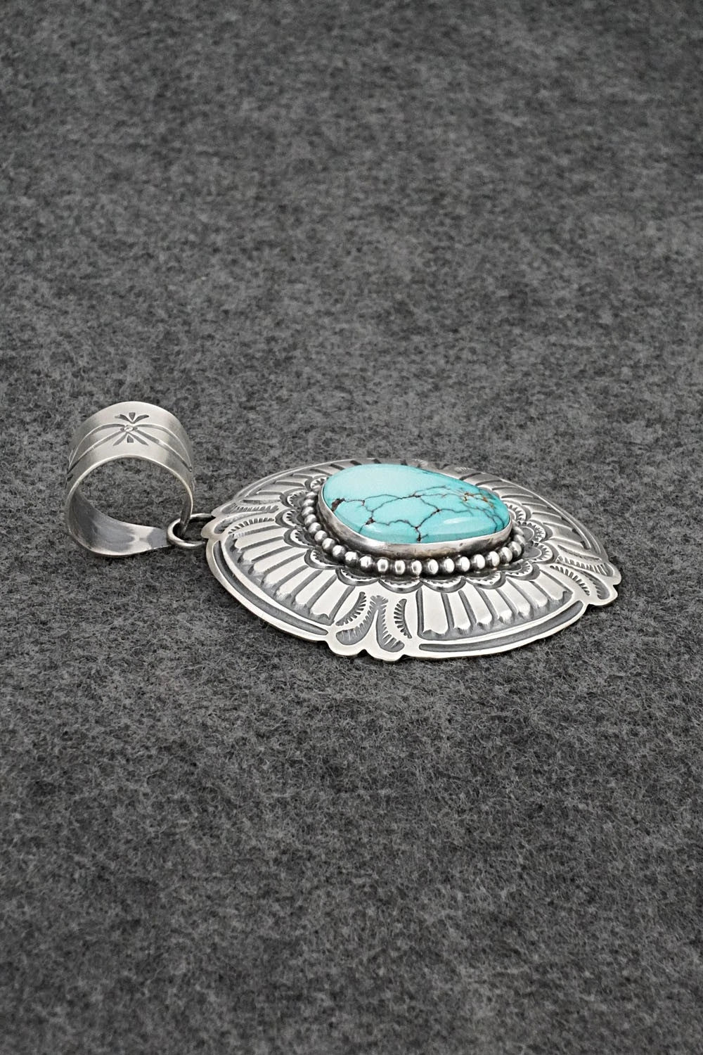 Turquoise & Sterling Silver Pendant - Arnold Blackgoat