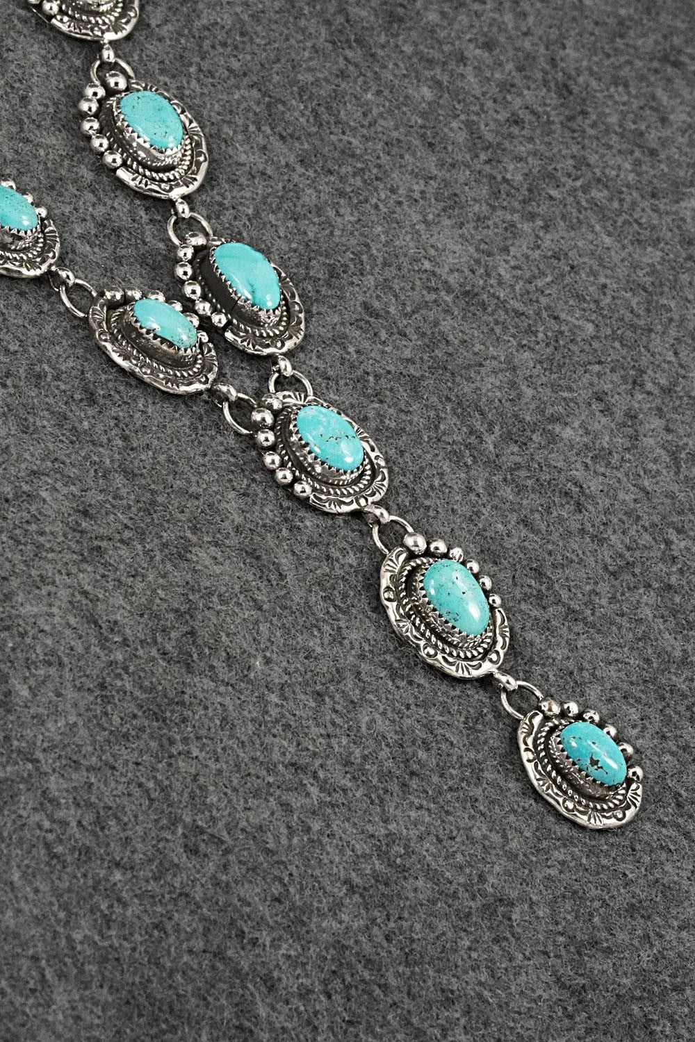 Turquoise & Sterling Silver Necklace and Earrings Set - Phil Nez