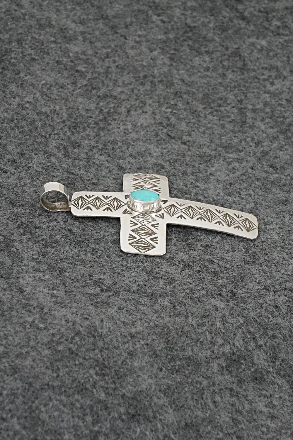 Turquoise & Sterling Silver Pendant - Arnold Blackgoat