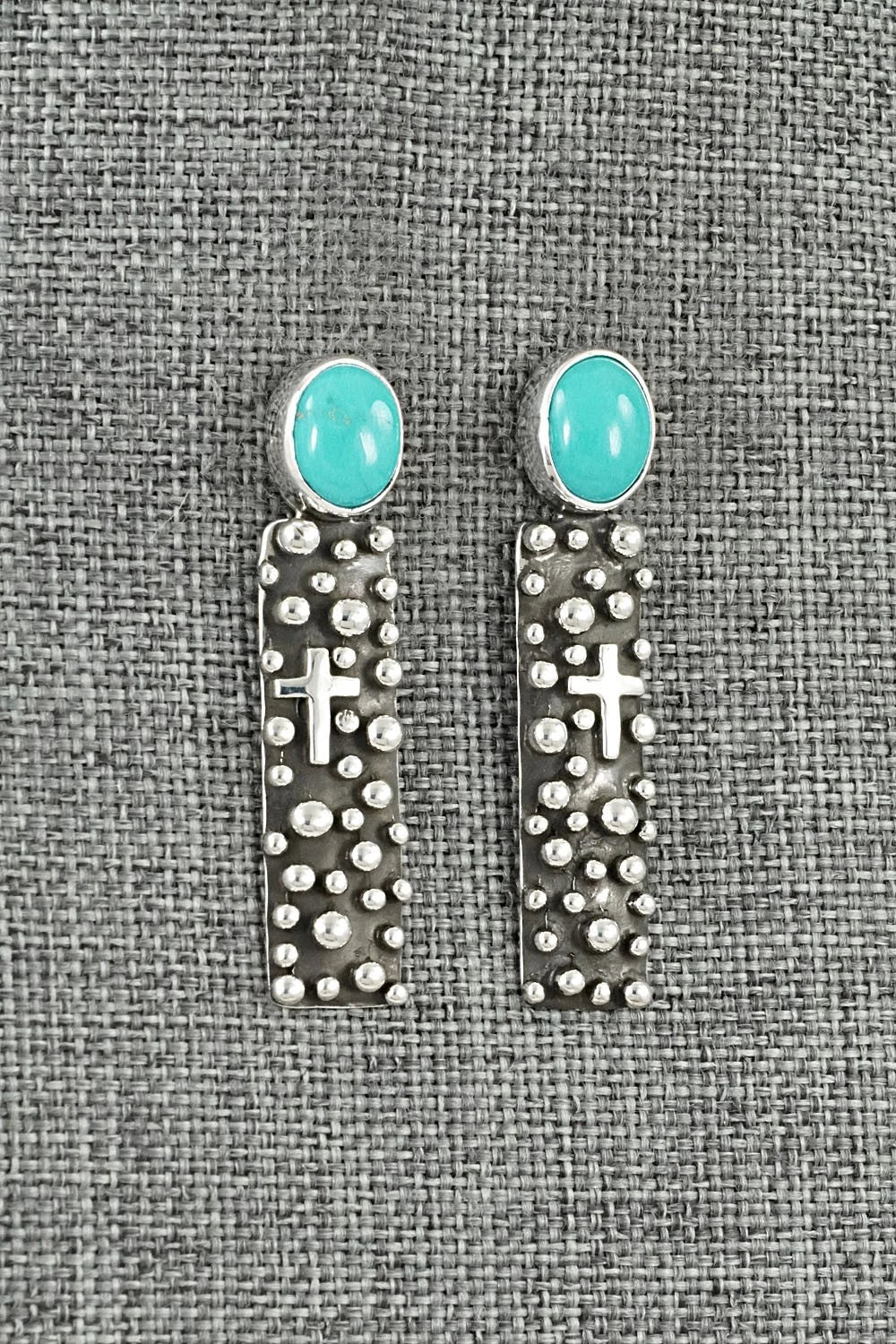 Turquoise & Sterling Silver Earrings - Raymond Coriz