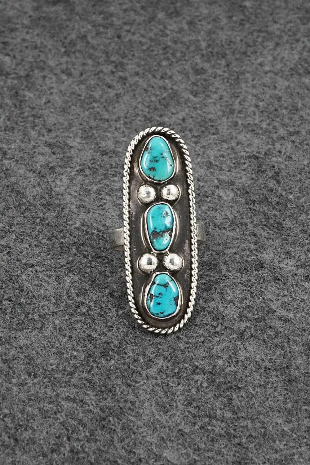 Turquoise & Sterling Silver Ring - Priscilla Reeder - Size 9