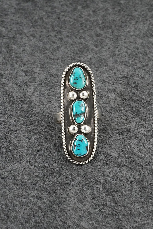 Turquoise & Sterling Silver Ring - Priscilla Reeder - Size 9
