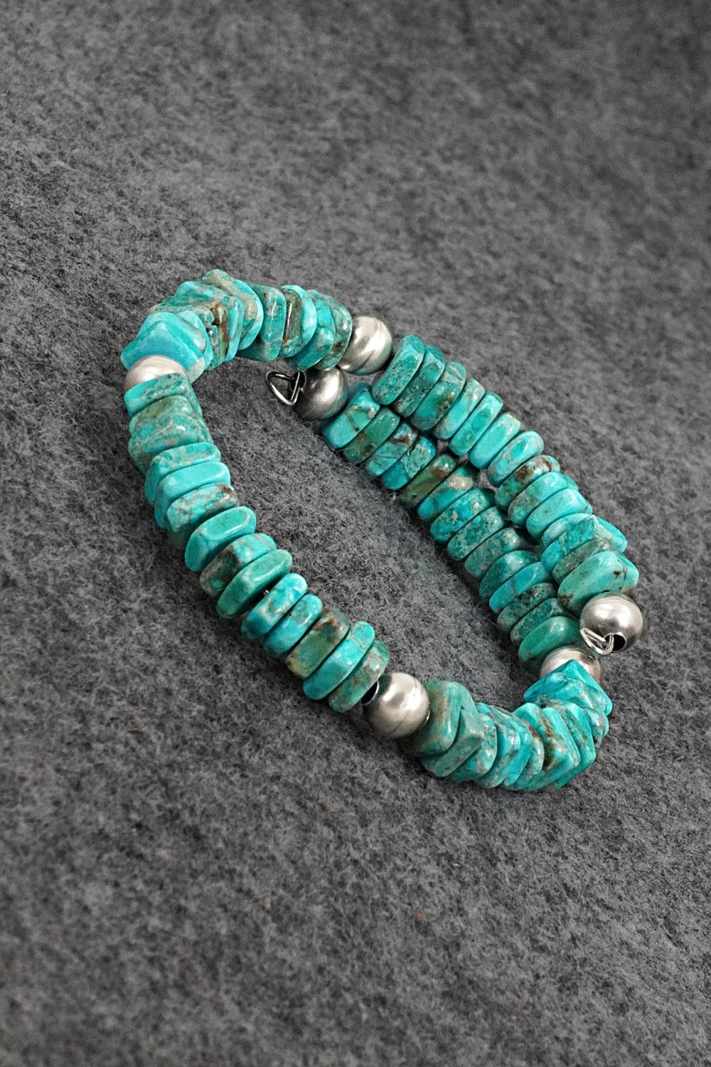 Turquoise & Sterling Silver Bracelet - Doreen Jake