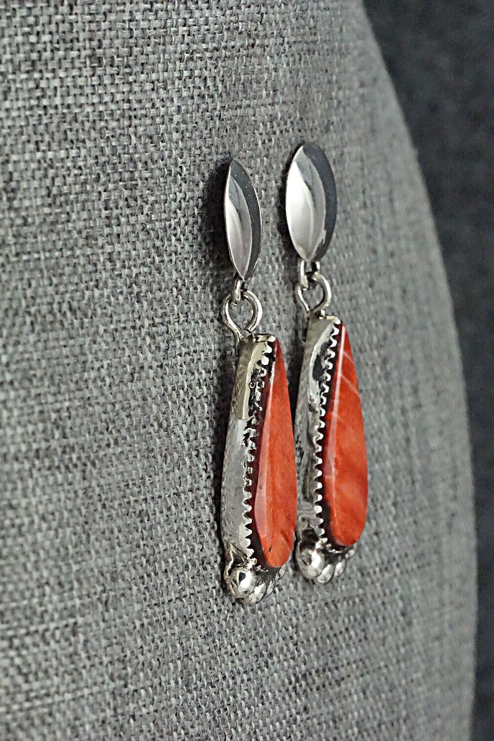 Spiny Oyster & Sterling Silver Earrings - Selina Warner