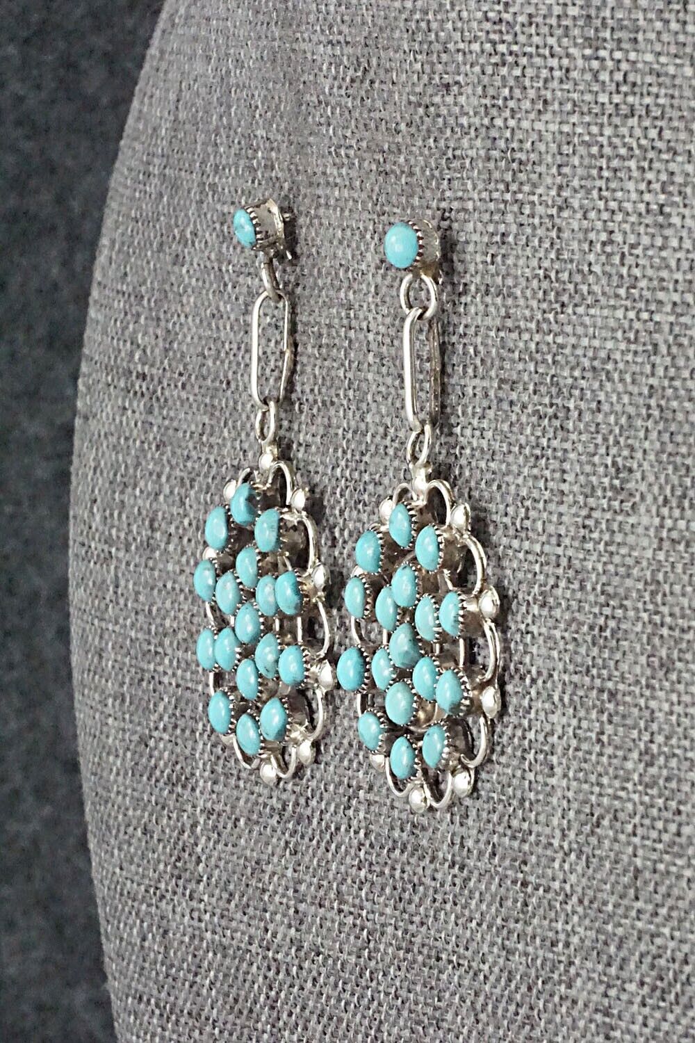 Turquoise & Sterling Silver Earrings - Yvette Kaamasee