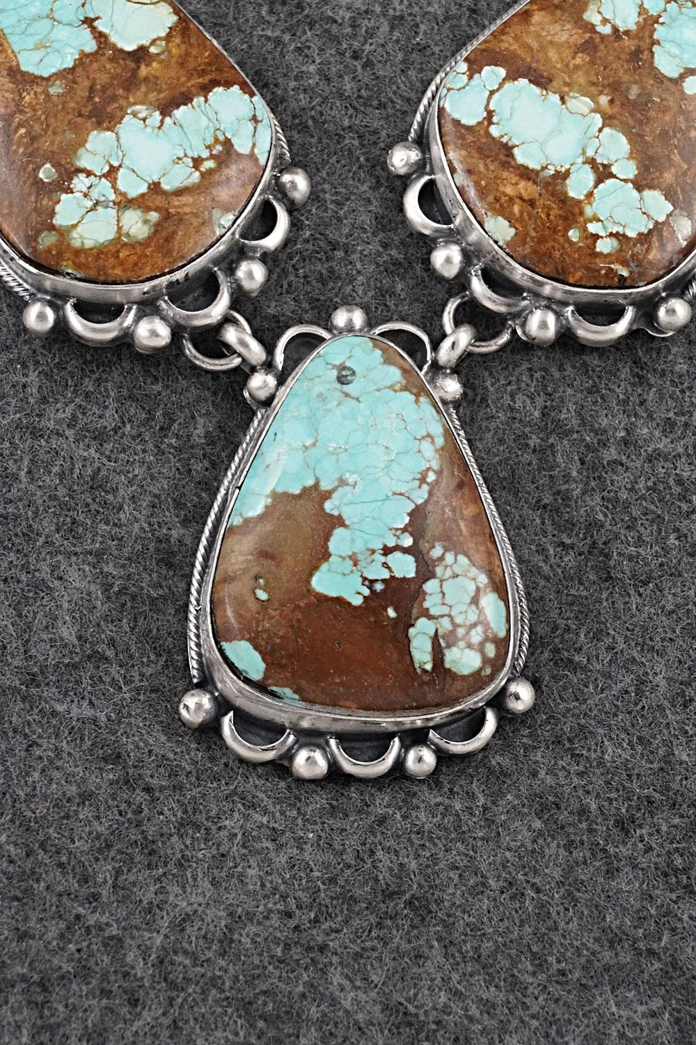 Turquoise & Sterling Silver Necklace and Earrings Set - Bobby Johnson