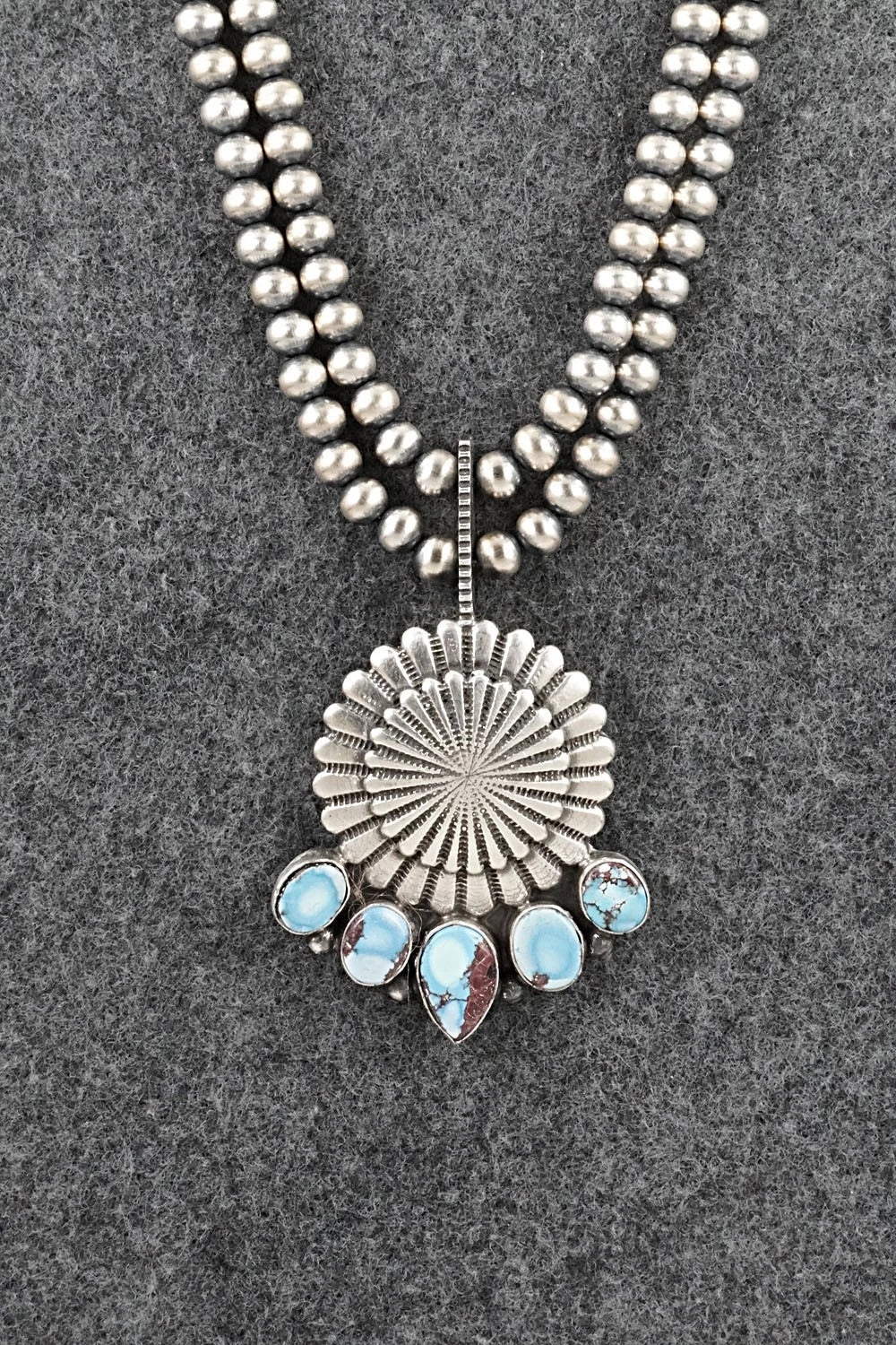 Turquoise & Sterling Silver Necklace - Tom Lewis