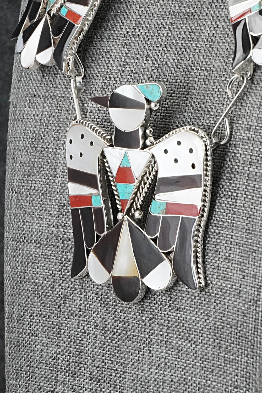 Multi-Stone & Sterling Silver Inlay Necklace Set - Corraine Shack