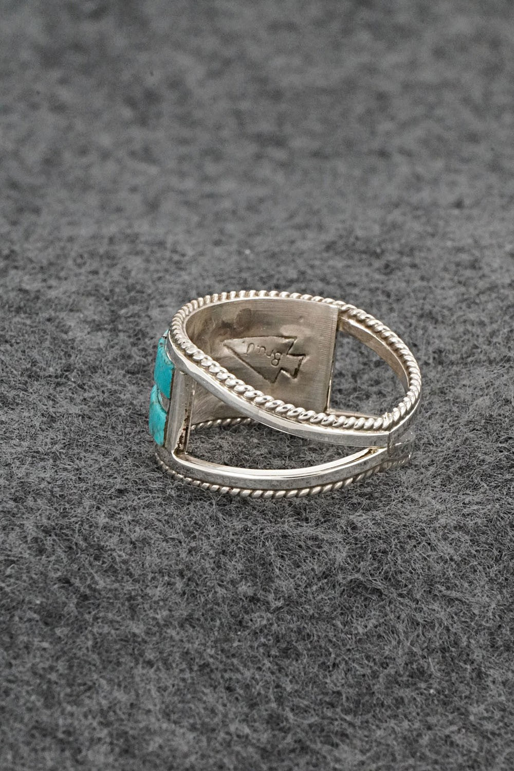 Turquoise & Sterling Silver Ring - Bruce Johnson - Size 9.5