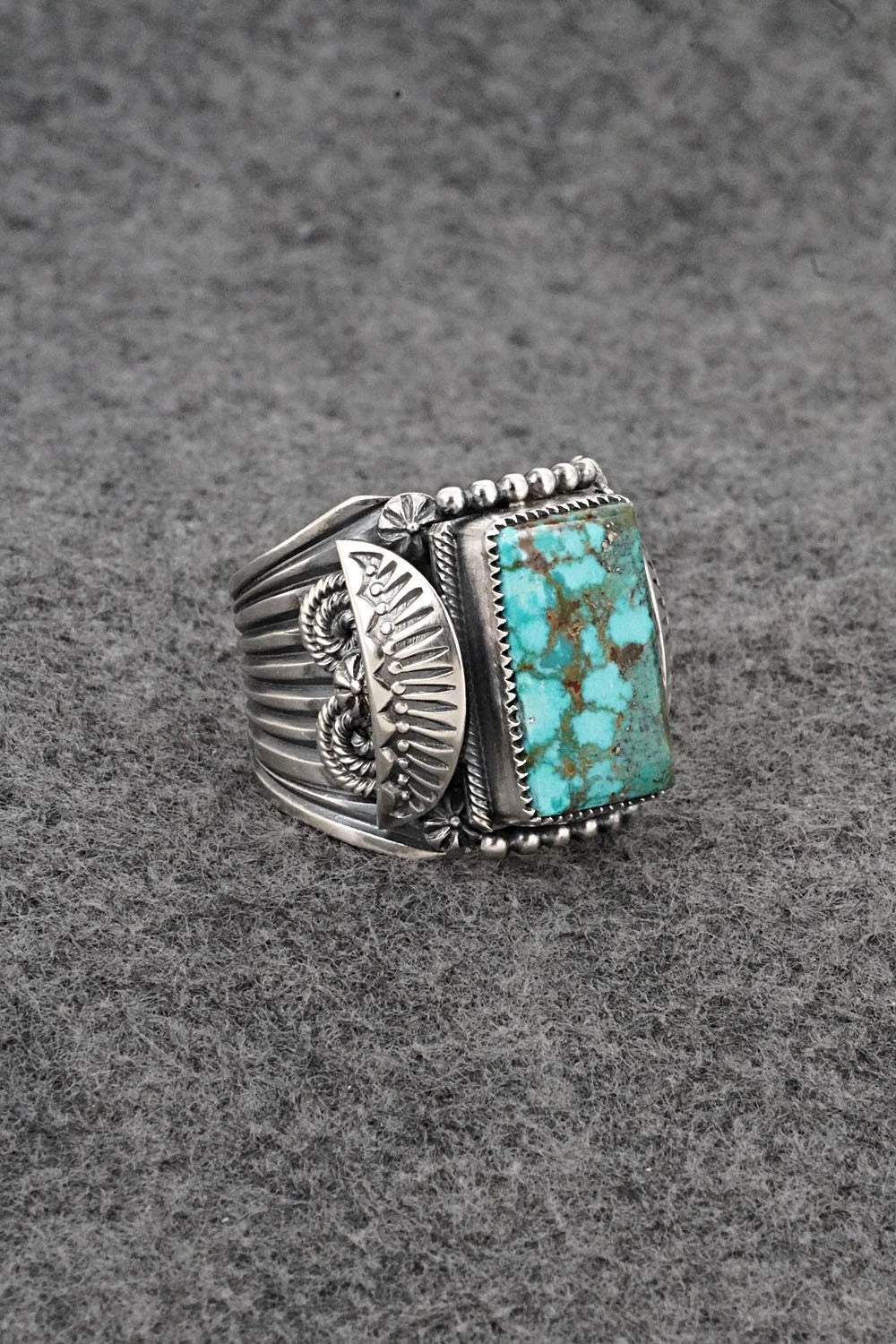 Turquoise & Sterling Silver Ring - Delbert Gordon - Size 12.5