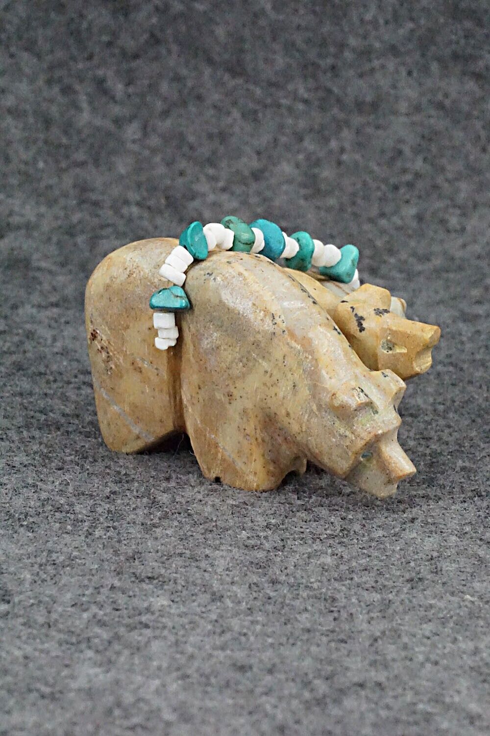 Bear Family Zuni Fetish Carving - Tim Lementino