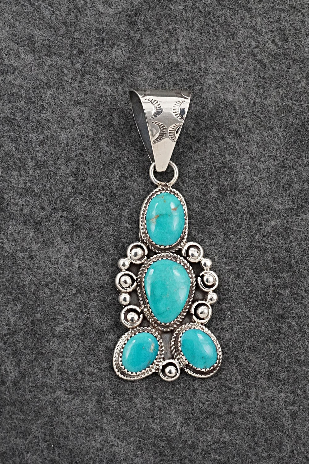 Turquoise & Sterling Silver Pendant - Ernest Hawthorne