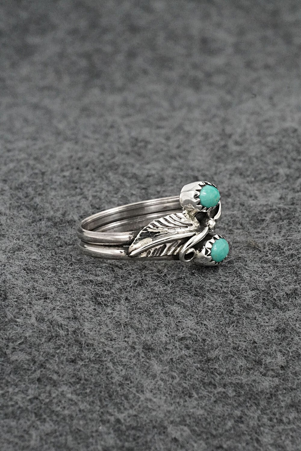Turquoise & Sterling Silver Ring - Harry B. Yazzie - Size 8