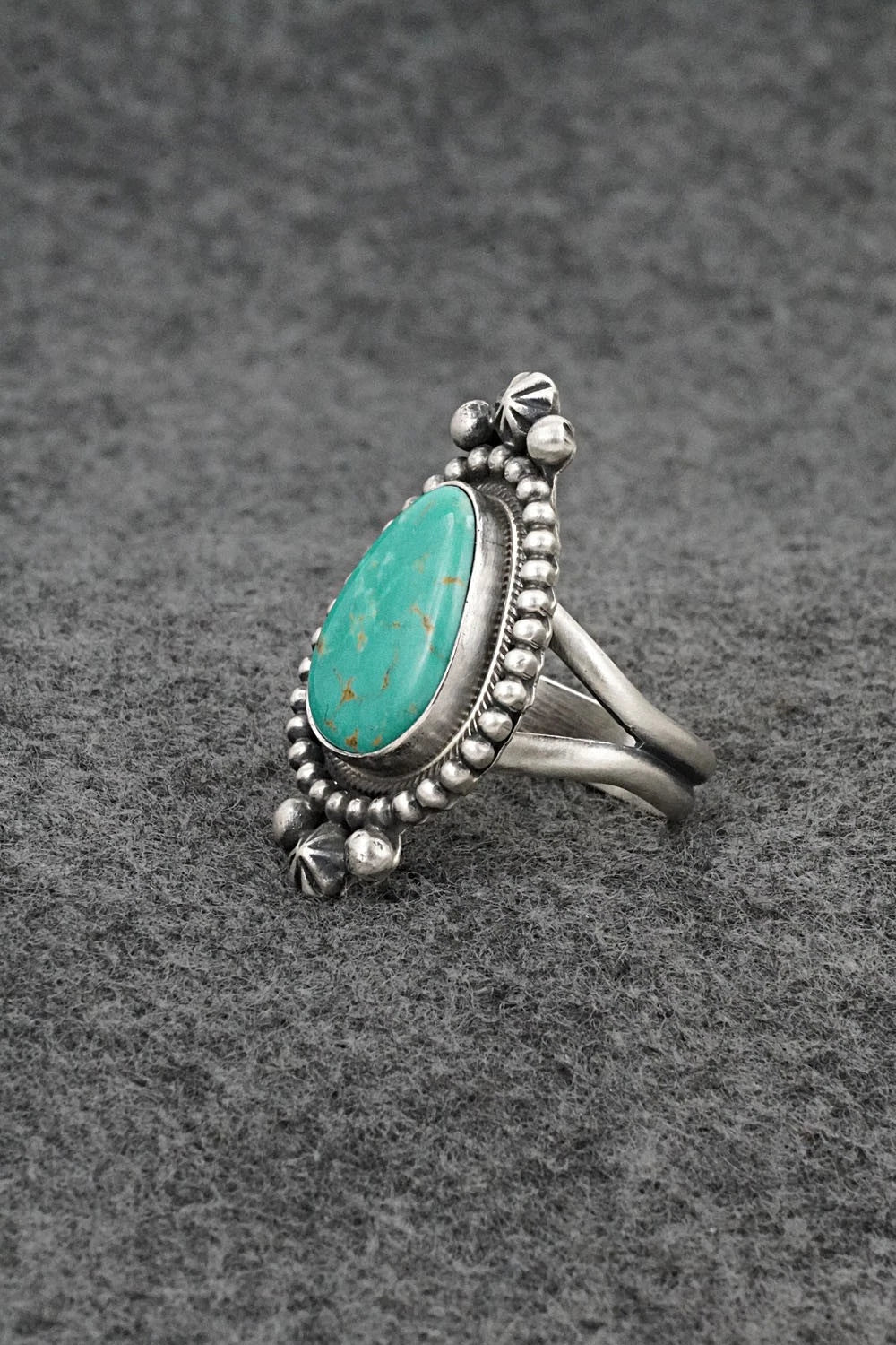 Turquoise & Sterling Silver Ring - Darrin Livingston - Size 8.5