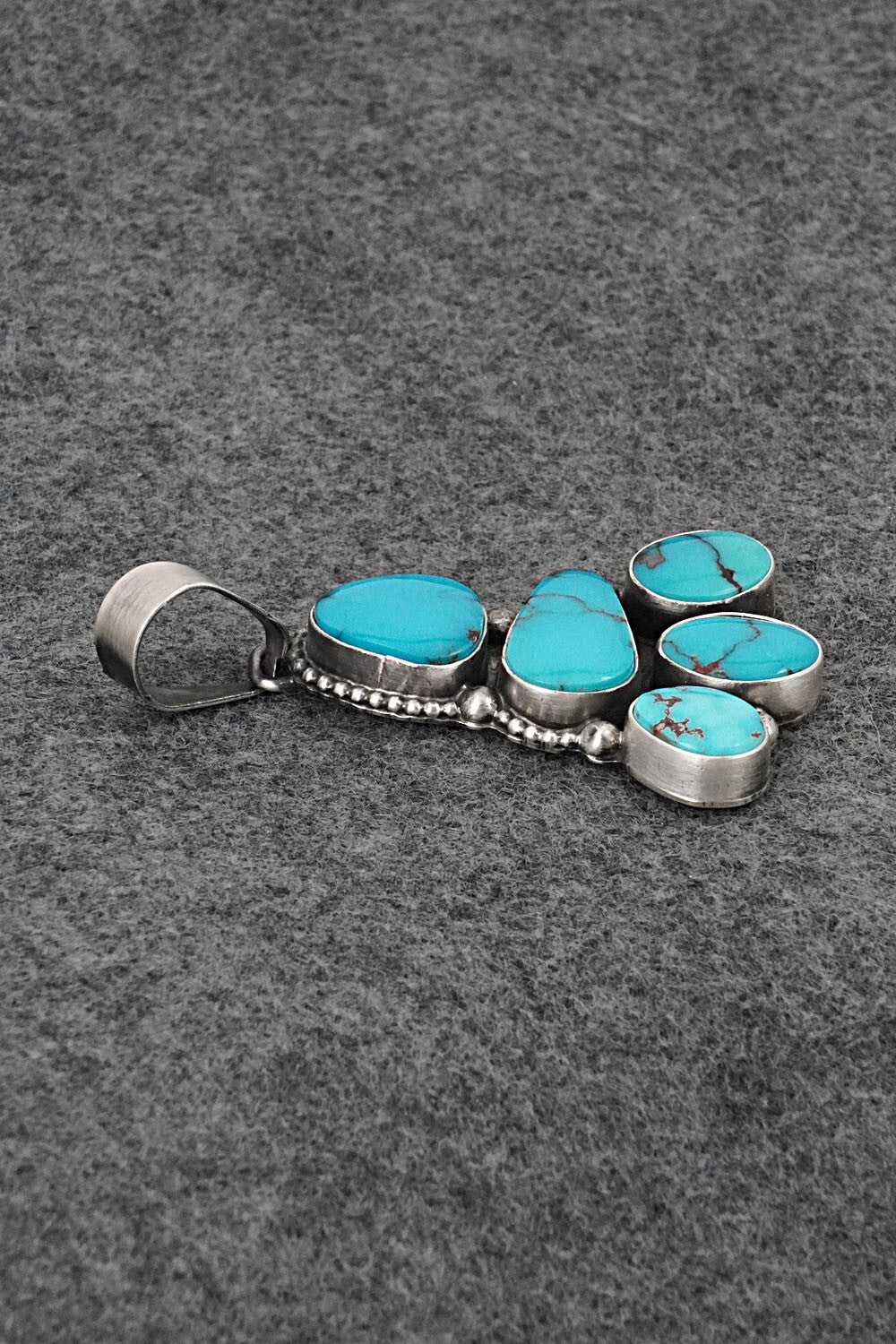 Turquoise & Sterling Silver Pendant and Earrings Set - Darrin Livingston