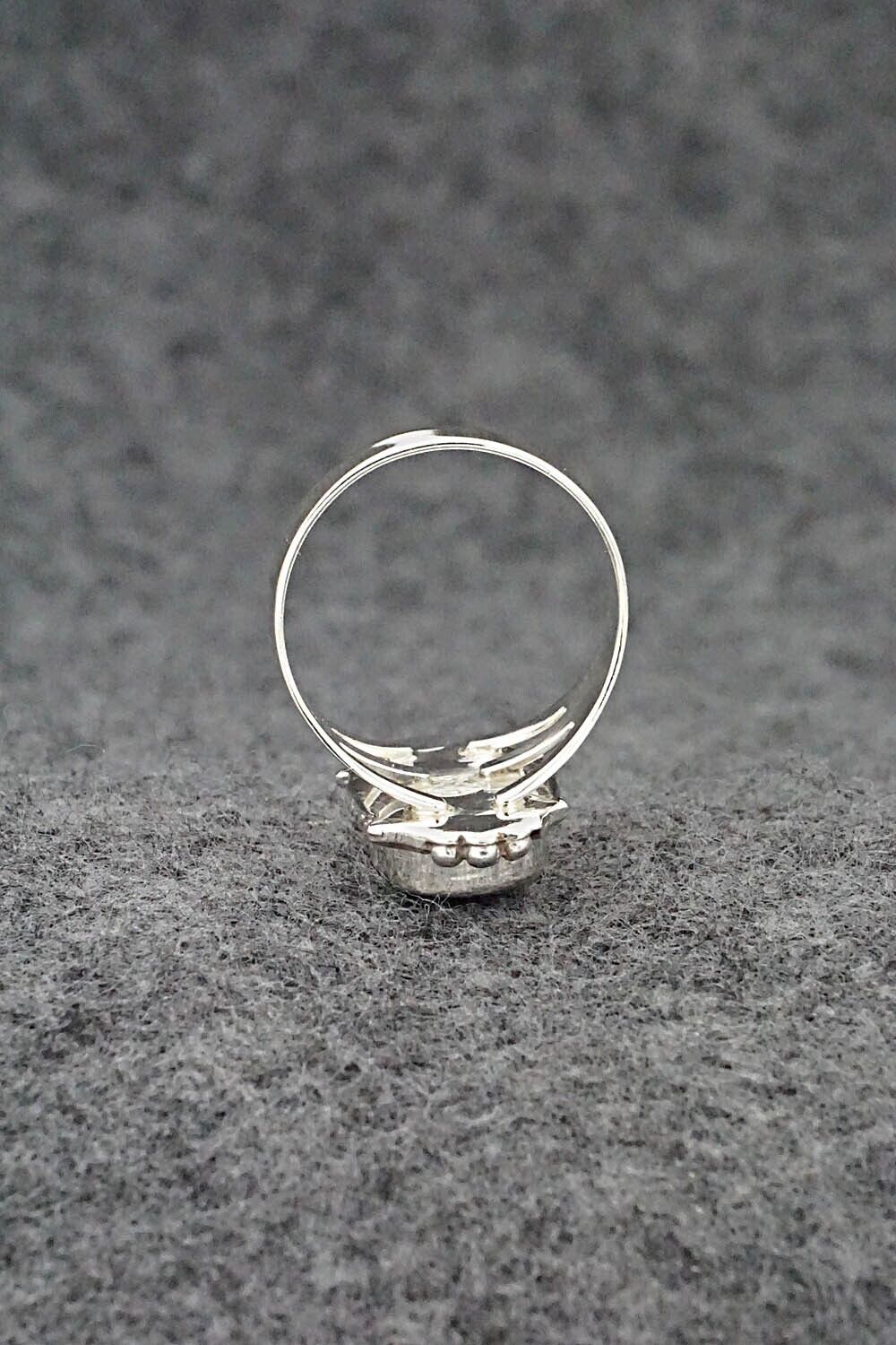 Turquoise, Opalite & Sterling Silver Inlay Ring - James Manygoats - Size 7.75