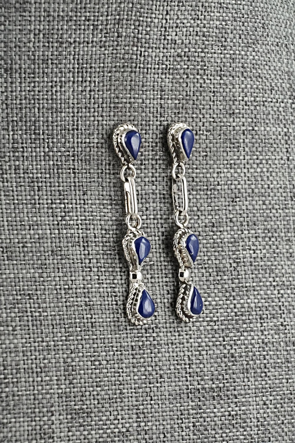 Lapis & Sterling Silver Earrings - Carol Lateyice