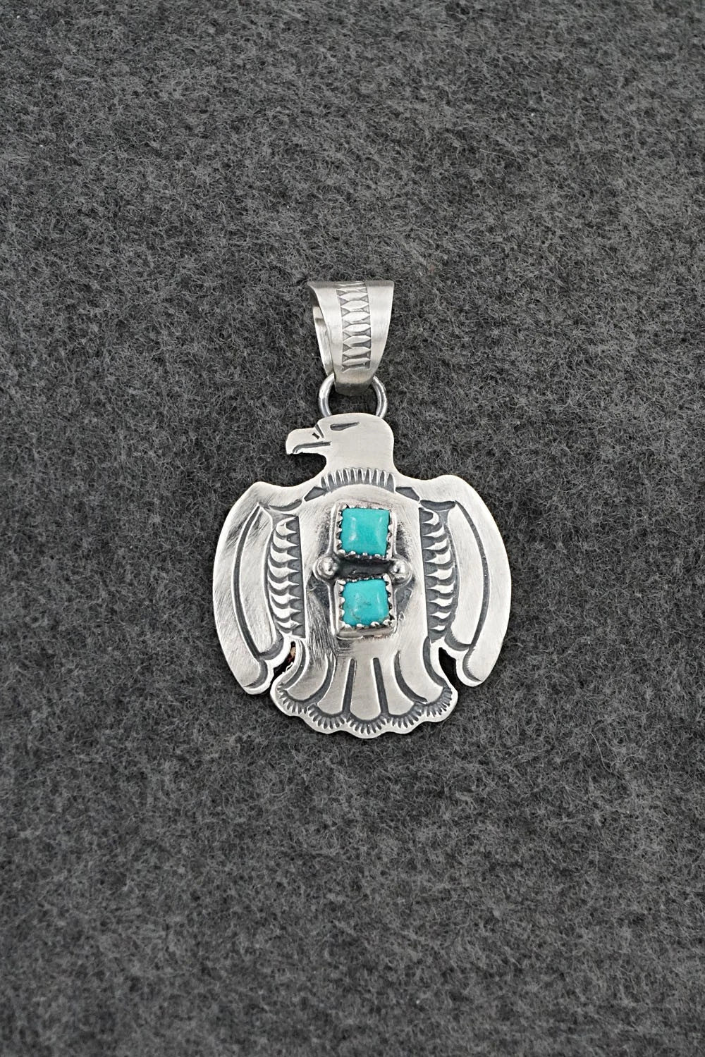 Turquoise & Sterling Silver Pendant - Robinson Martinez