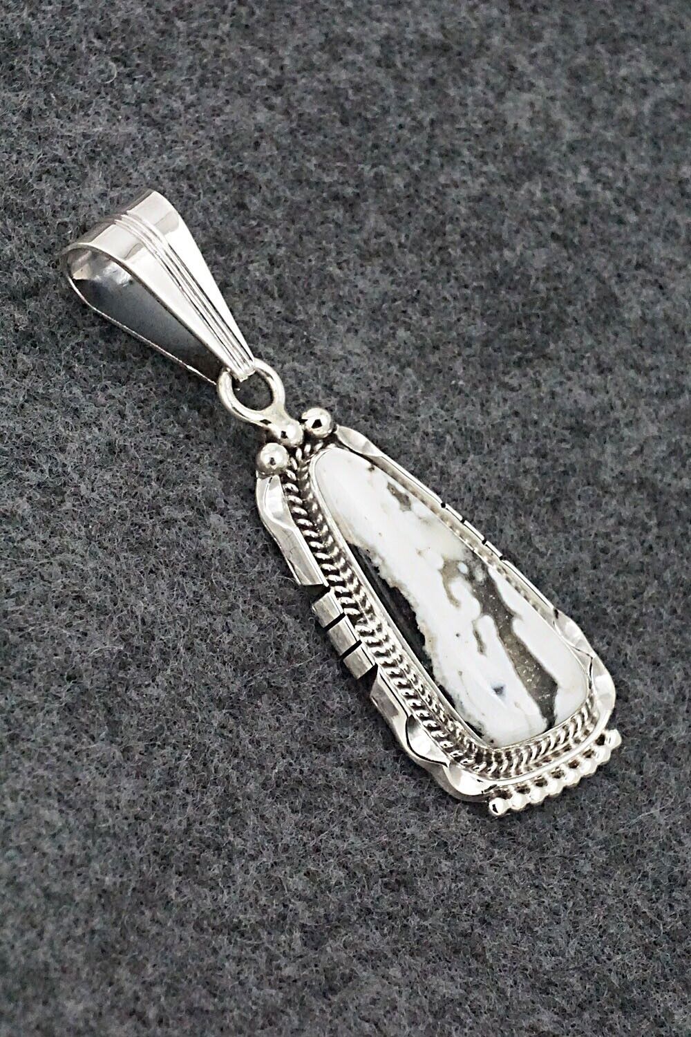 White Buffalo & Sterling Silver Pendant - Samuel Yellowhair