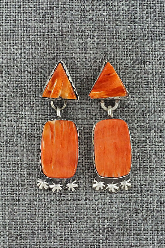 Spiny Oyster & Sterling Silver Earrings - Selina Warner
