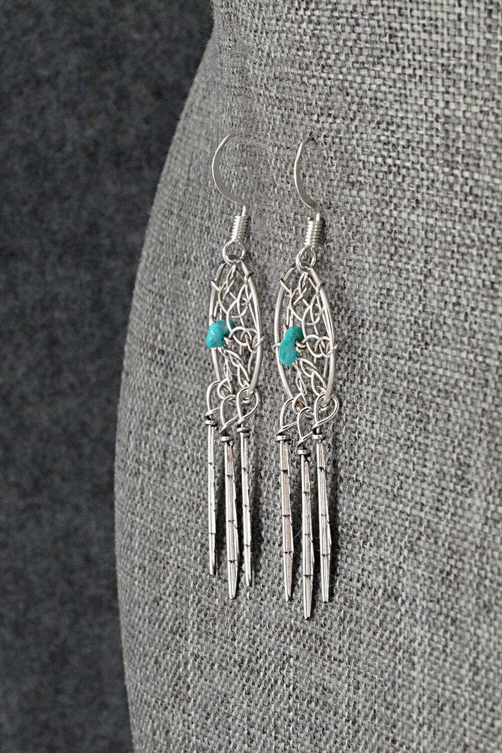 Turquoise & Sterling Silver Earrings - Lorenzo Arviso Jr.