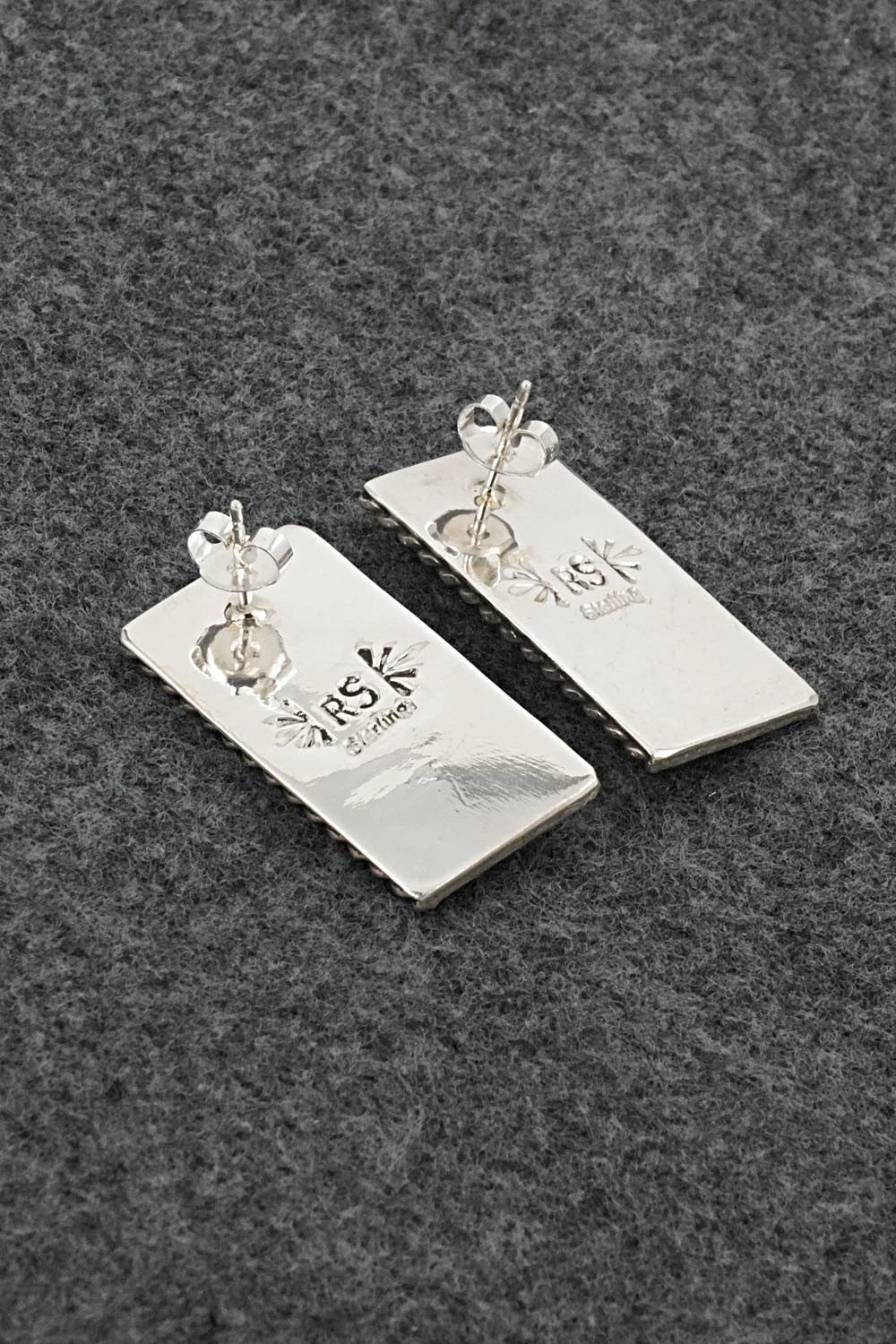 Turquoise, Coral & Sterling Silver Earrings - Ronnie Spencer