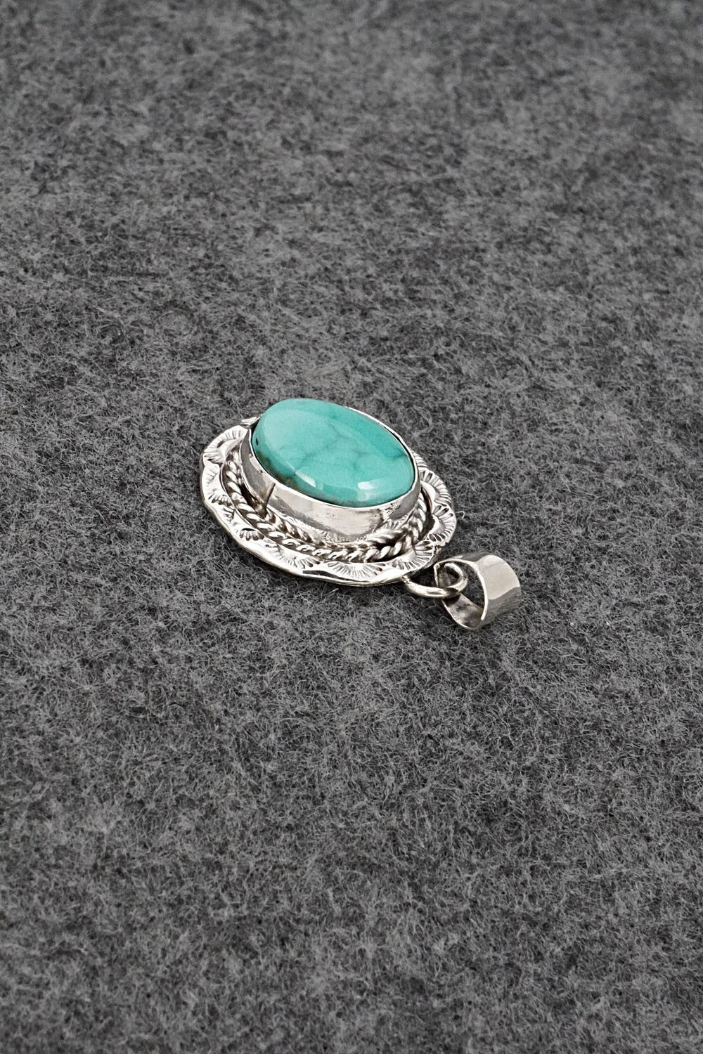 Turquoise and Sterling Silver Pendant - Gene Martinez