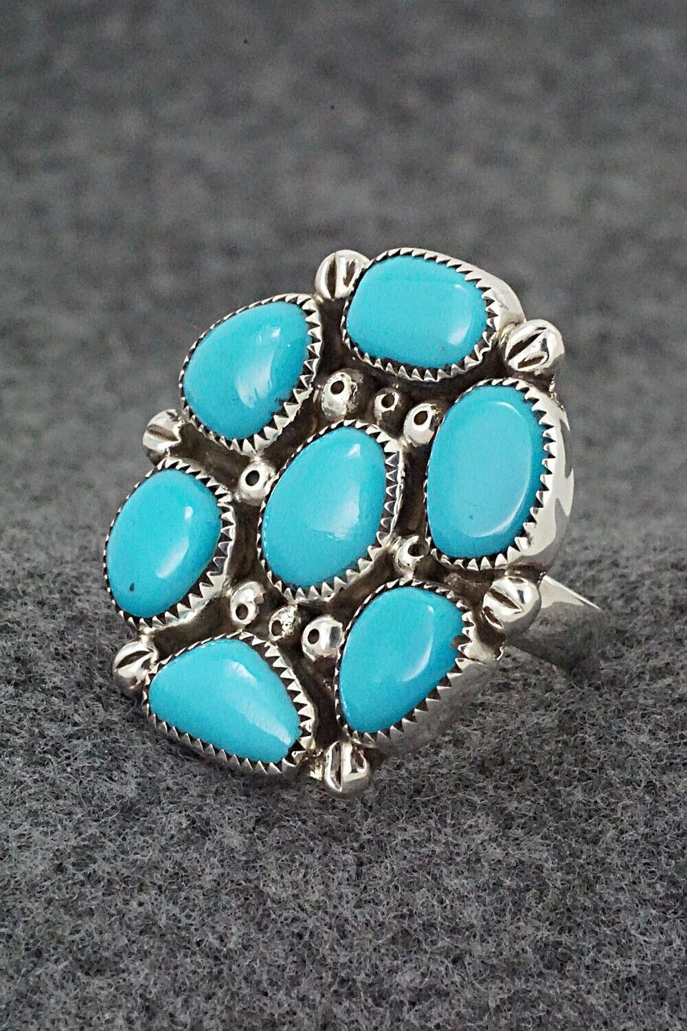 Turquoise & Sterling Silver Ring - Priscilla Reeder - Size 8.75