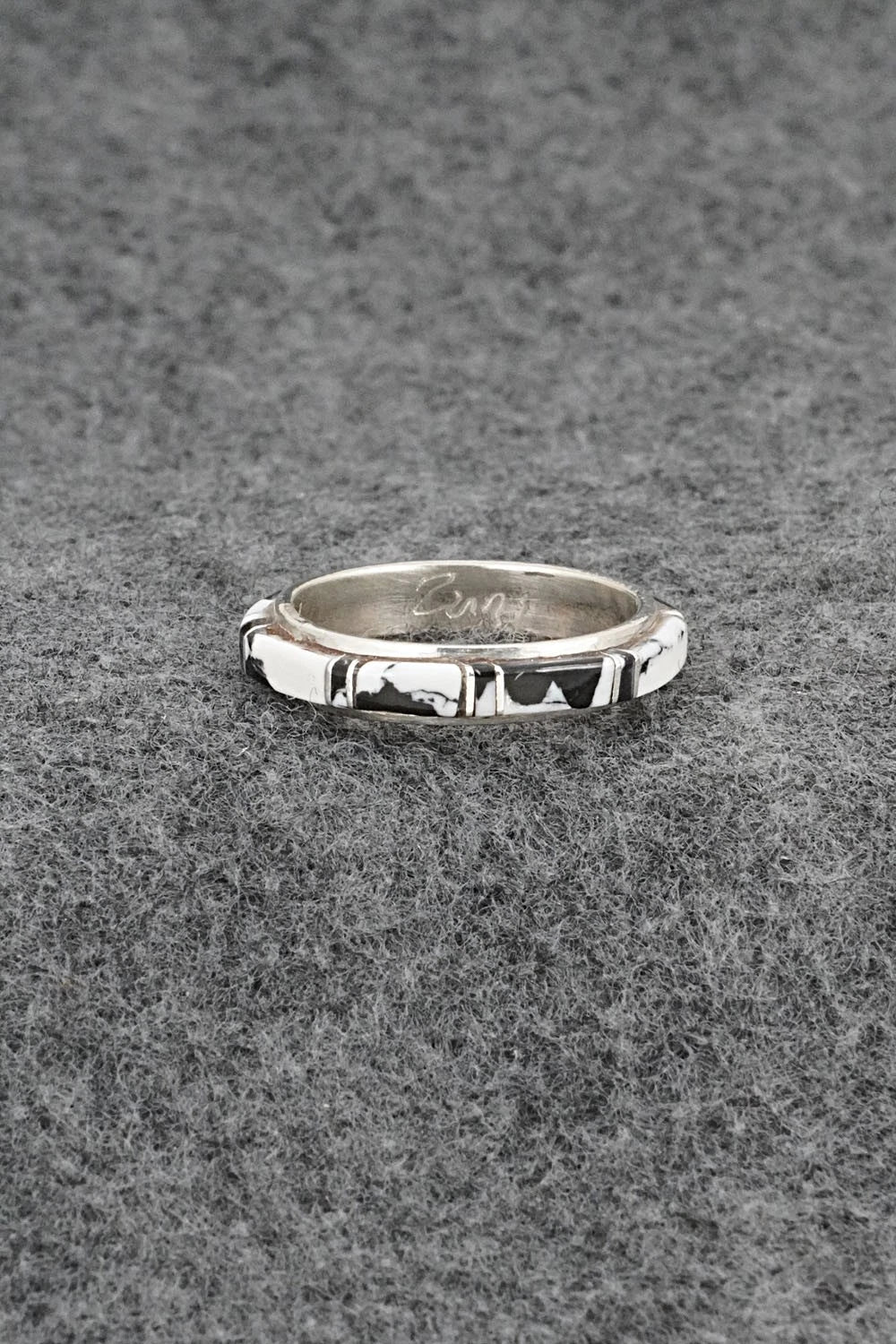 White Buffalo & Sterling Silver Ring - Terrance Panteah - Size 10