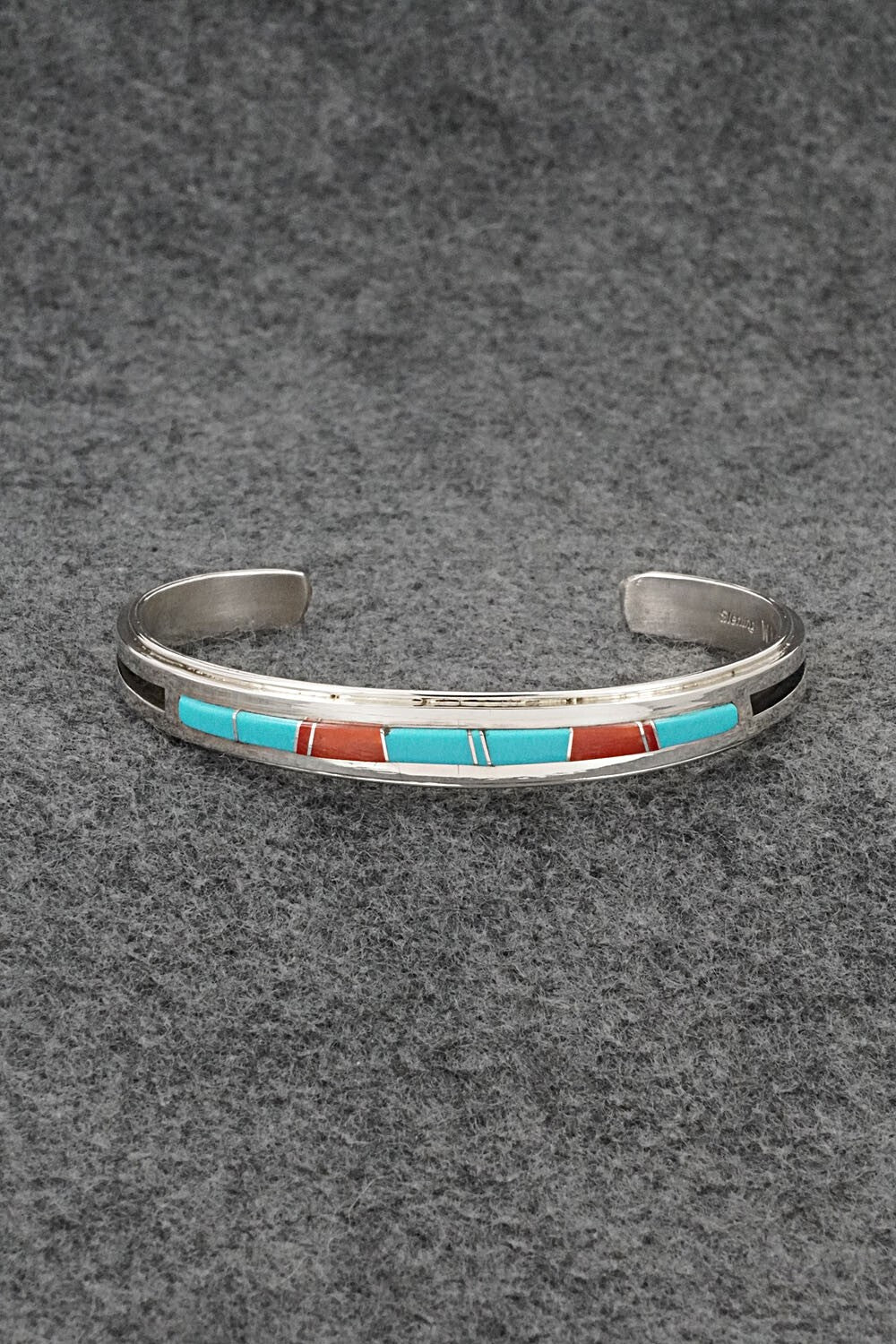 Turquoise, Coral & Sterling Silver Bracelet - Wilbert Muskett Jr.