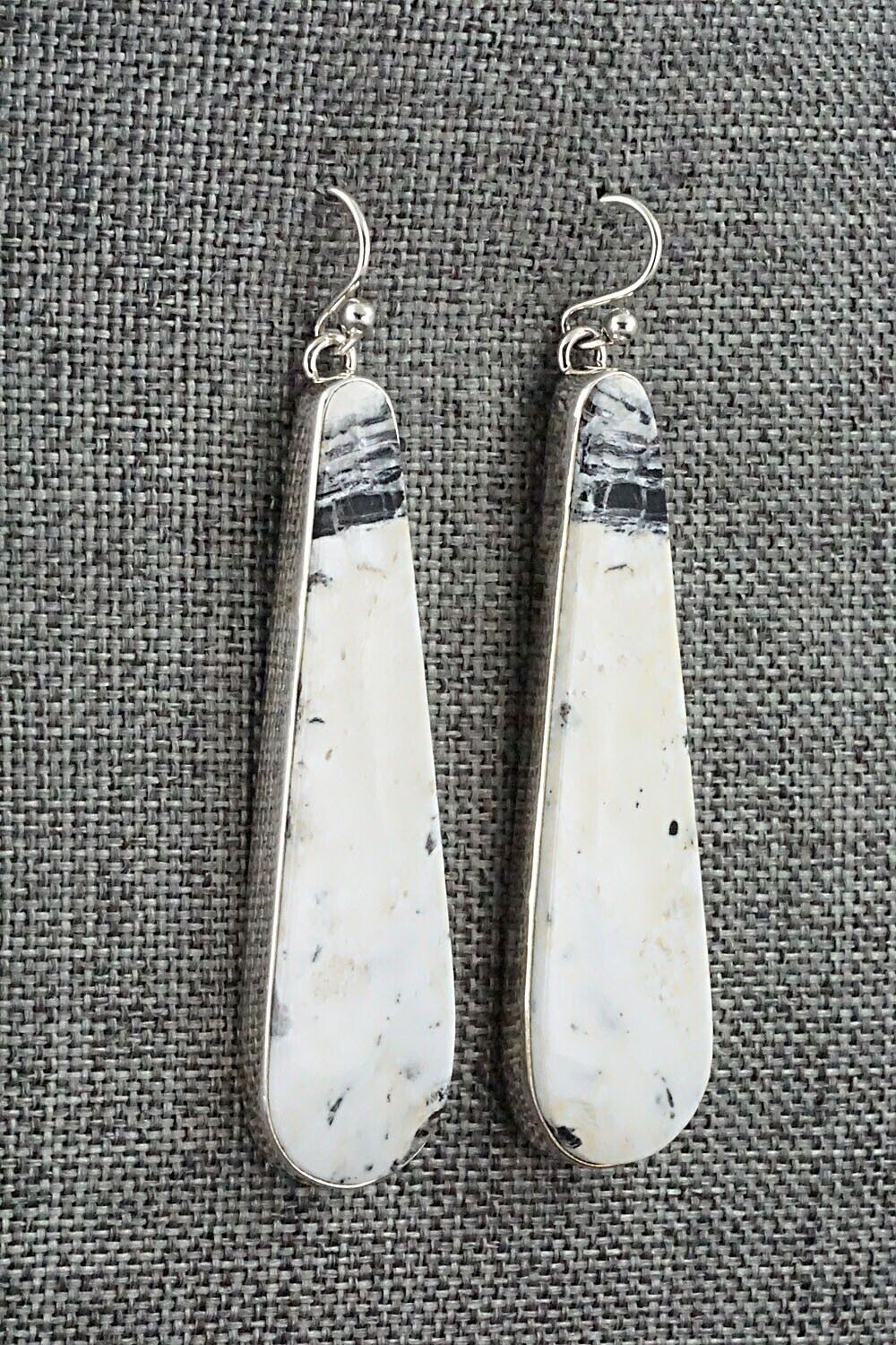 White Buffalo and Sterling Silver Earrings - Diane Wylie