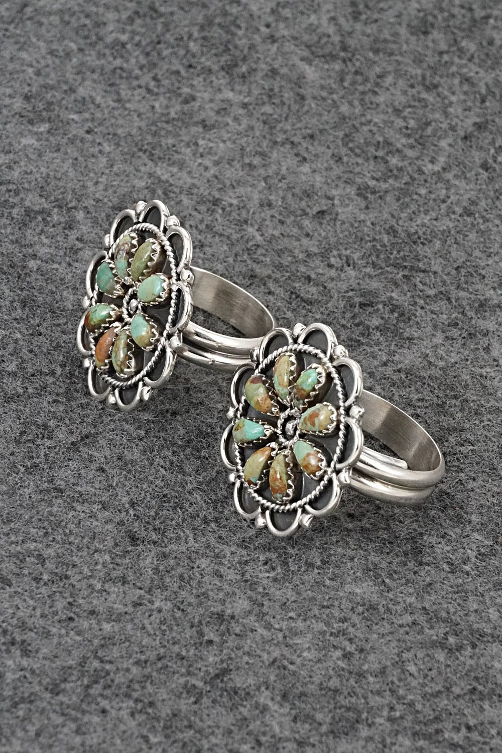 Turquoise & Sterling Silver Squash Blossom Set - Gerald Mitchell