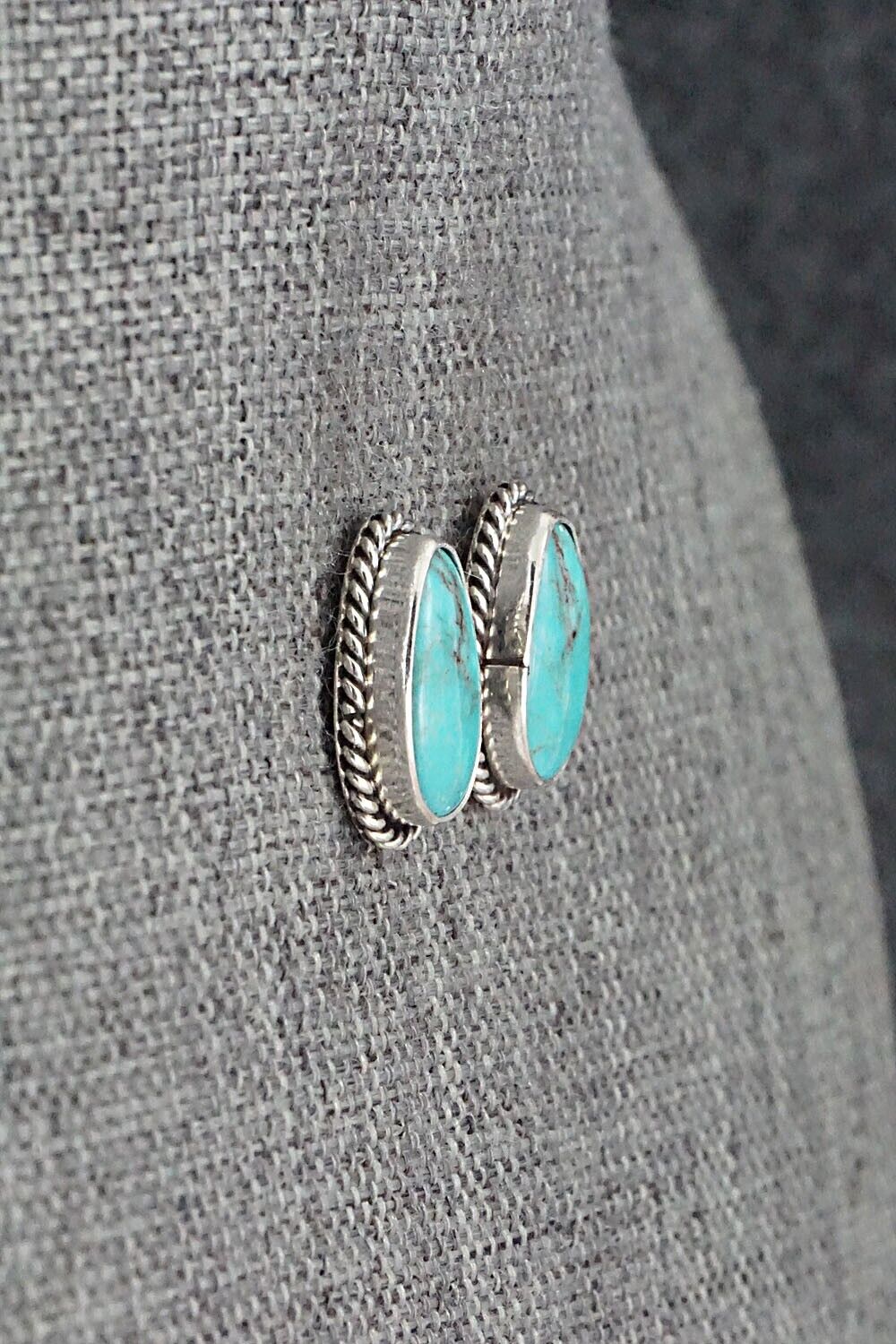 Turquoise & Sterling Silver Earrings - Marco Begaye