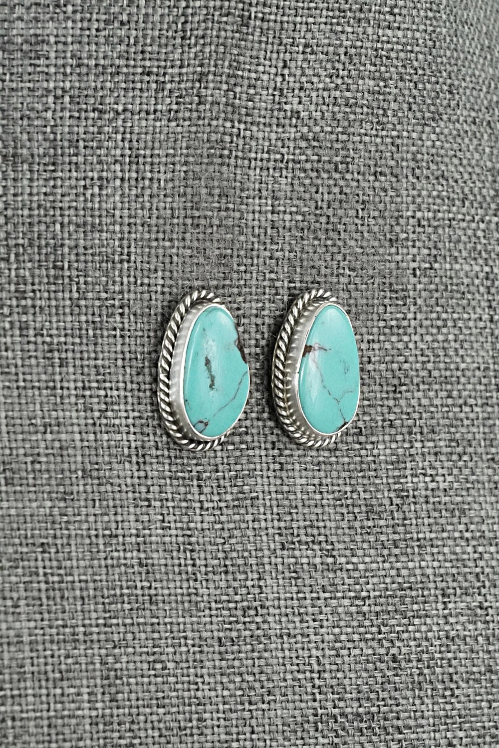 Turquoise & Sterling Silver Earrings - Eugene Gruber