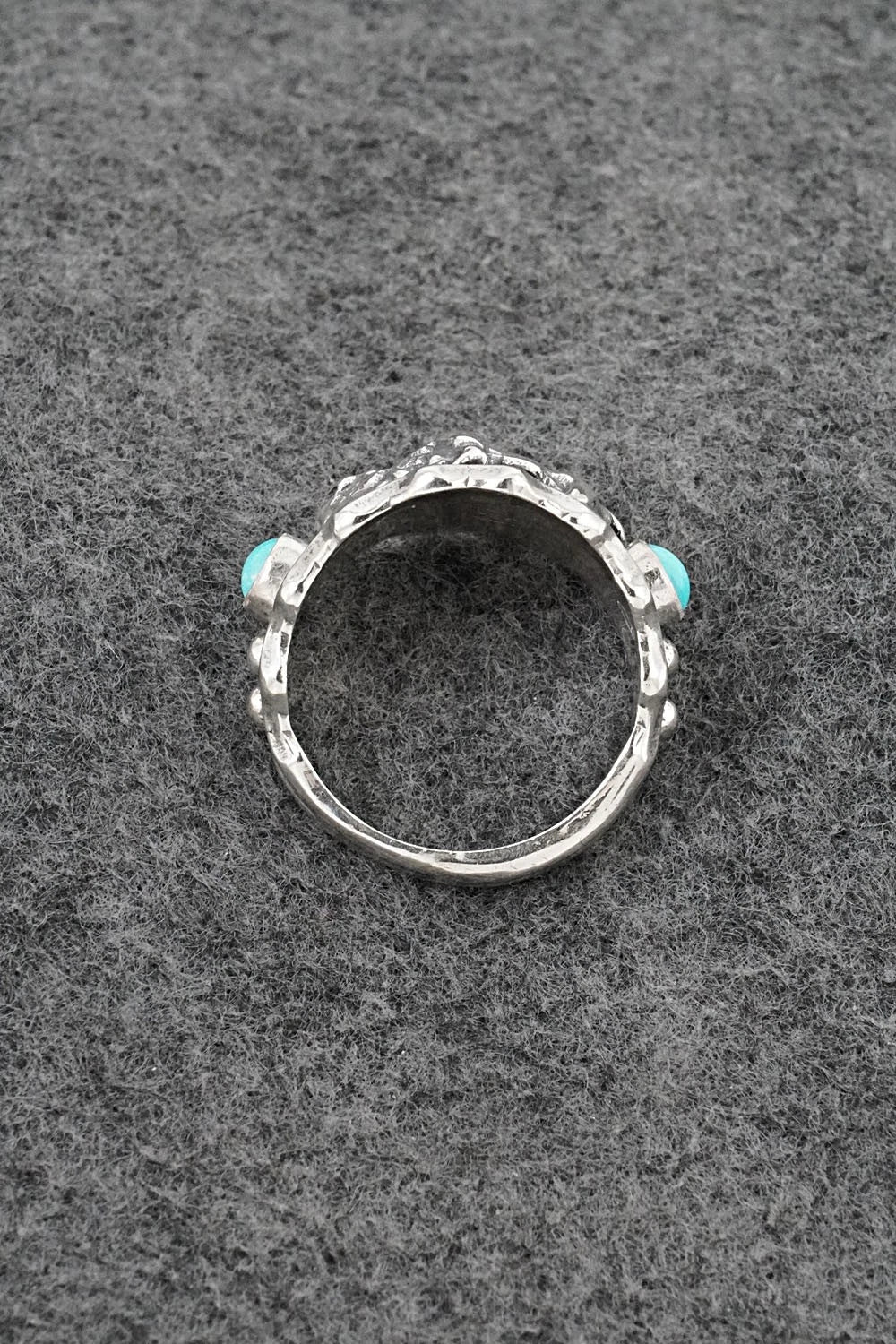 Turquoise & Sterling Silver Ring - Genevieve Francisco - Size 12.5